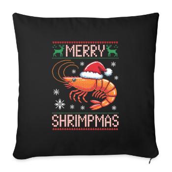 Joyeux Noël Moche Crevettes - Housse de coussin décorative 45 x 45 cm - noir - Devant
