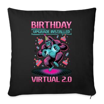 Birthday Gamer VR - Sofa pillowcase 17,3'' x 17,3'' (45 x 45 cm) - black - Front