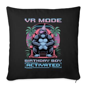 Birthday Gamer VR - Sofa pillowcase 17,3'' x 17,3'' (45 x 45 cm) - black - Front