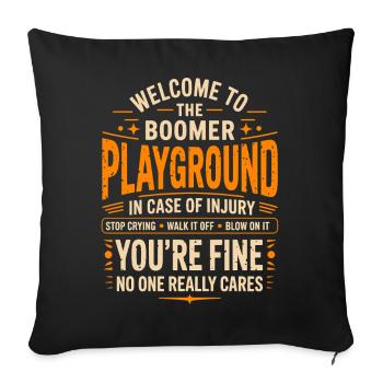 Boomer Playground Dire Humour - Housse de coussin décorative 45 x 45 cm - noir - Devant