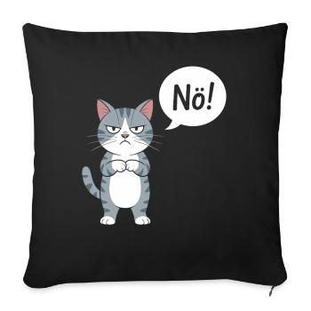 No! Funny Cat With Saying - Sofa pillowcase 17,3'' x 17,3'' (45 x 45 cm) - black - Front