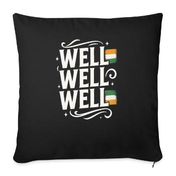 Well Well Well with Indian Flag - Sofa pillowcase 17,3'' x 17,3'' (45 x 45 cm) - black - Front