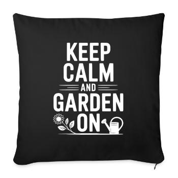 Restez calme et jardinez - Housse de coussin décorative 45 x 45 cm - noir - Devant