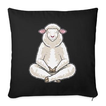 Mouton Yoga Fitness Méditation - Housse de coussin décorative 45 x 45 cm - noir - Devant