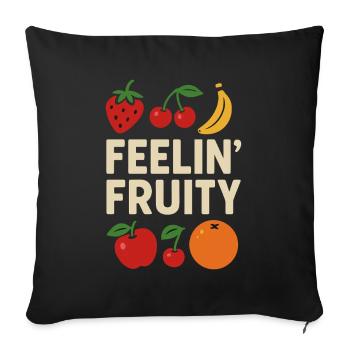 Feelin' Fruity – Colorful Fruit Design - Sofa pillowcase 17,3'' x 17,3'' (45 x 45 cm) - black - Front