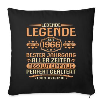 60ème Anniversaire - Légende depuis 1966 Millésime - Housse de coussin décorative 45 x 45 cm - noir - Devant