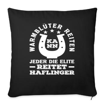 Haflinger Pony Riding Sport Rider Hobby - Sofa pillowcase 17,3'' x 17,3'' (45 x 45 cm) - black - Front