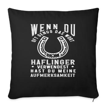 Haflinger Pony Riding Horse Breed Saying Animal - Sofa pillowcase 17,3'' x 17,3'' (45 x 45 cm) - black - Front