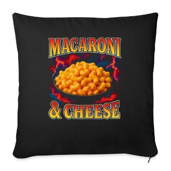 Macaroni au fromage Nourriture préférée Weird 90s - Housse de coussin décorative 45 x 45 cm - noir - Devant