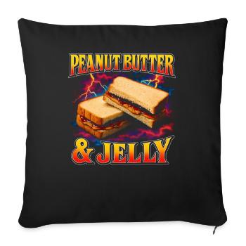 Erdnussbutter und Gelee, Lieblingsessen, seltsam,  - Sofakissenbezug 45 x 45 cm - Schwarz - Vorne