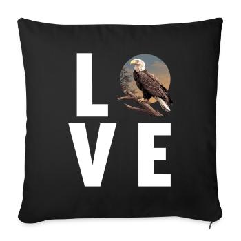 Adler - Sofakissenbezug 45 x 45 cm - Schwarz - Vorne
