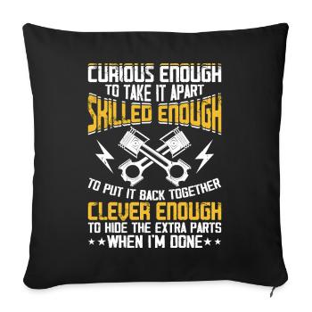 Mécanicien automobile Mécatronicien Technicien Tournevis Cadeau - Housse de coussin décorative 45 x 45 cm - noir - Devant