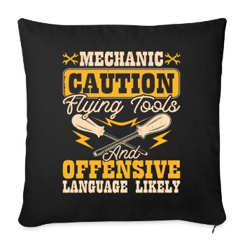 Mécanicien automobile Mécatronicien Technicien Tournevis Cadeau - Housse de coussin décorative 45 x 45 cm - noir - Devant