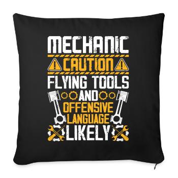 Mécanicien automobile Mécatronicien Technicien Tournevis Cadeau - Housse de coussin décorative 45 x 45 cm - noir - Devant