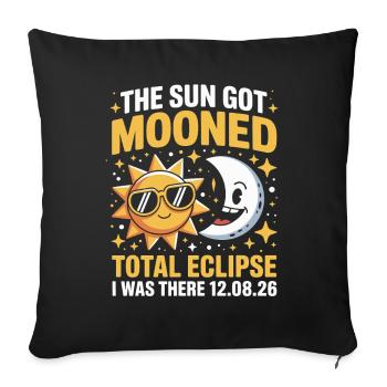 Sun Moon Total Eclipse Saying - Sofa pillowcase 17,3'' x 17,3'' (45 x 45 cm) - black - Front