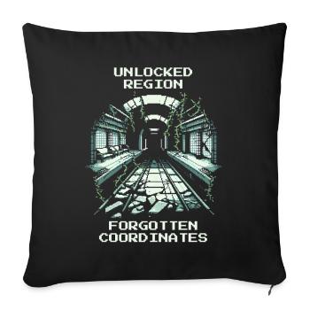 Region Unlocked: Forgotten Coordinates - Sofa pillowcase 17,3'' x 17,3'' (45 x 45 cm) - black - Front