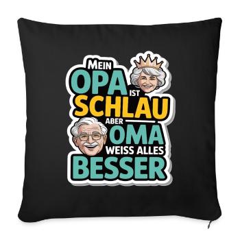 Drôle grand-mère grand-père disant design pour les enfants & - Housse de coussin décorative 45 x 45 cm - noir - Devant