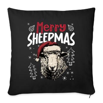 Joyeux moutons drôle mouton motif de Noël - Housse de coussin décorative 45 x 45 cm - noir - Devant