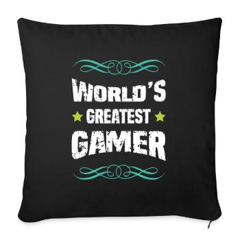 World's Best Gamer – Distressed Design - Sofa pillowcase 17,3'' x 17,3'' (45 x 45 cm) - black - Front