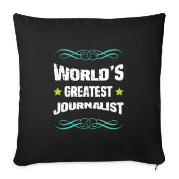World's Best Journalist - Sofa pillowcase 17,3'' x 17,3'' (45 x 45 cm) - black - Front