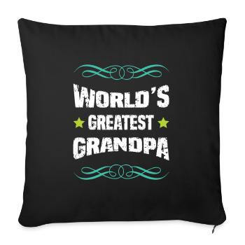 Le plus grand grand-père du monde - Housse de coussin décorative 45 x 45 cm - noir - Devant