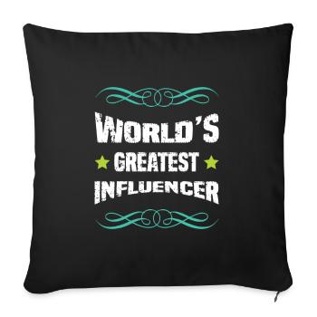 World's Best Influencer - Sofa pillowcase 17,3'' x 17,3'' (45 x 45 cm) - black - Front