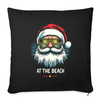 Père Noël à la plage Ambiance de la plage - Housse de coussin décorative 45 x 45 cm - noir - Devant