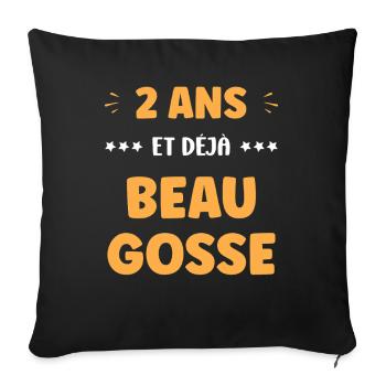 Zwei Jahre schon ansehnlich - Sofakissenbezug 45 x 45 cm - Schwarz - Vorne