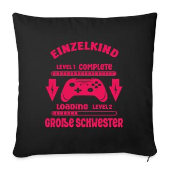Only Child Complete - Loading Big Sister 2026 - Sofa pillowcase 17,3'' x 17,3'' (45 x 45 cm) - black - Front