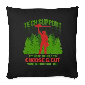 Christmas Tree Growers Help To Choose & Cut - Sofa pillowcase 17,3'' x 17,3'' (45 x 45 cm) - black - Front