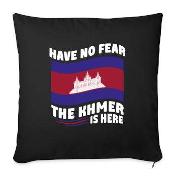 Cambodge Cambodgien Les Khmers sont là - Housse de coussin décorative 45 x 45 cm - noir - Devant