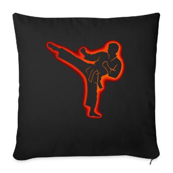 Karaté, Karaté Combattant, Arts martiaux, Taekwondo - Housse de coussin décorative 45 x 45 cm - noir - Devant