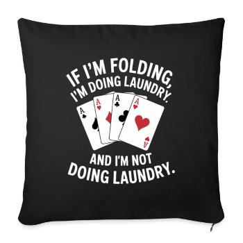 Wrinkles or Laundry: Card Humor - Sofa pillowcase 17,3'' x 17,3'' (45 x 45 cm) - black - Front