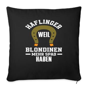 Haflinger Blonde Funny Horse Pony Riding - Sofa pillowcase 17,3'' x 17,3'' (45 x 45 cm) - black - Front