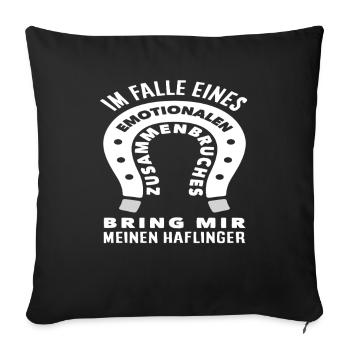 Horse Love Animal Horse Haflinger Pony Riding - Sofa pillowcase 17,3'' x 17,3'' (45 x 45 cm) - black - Front