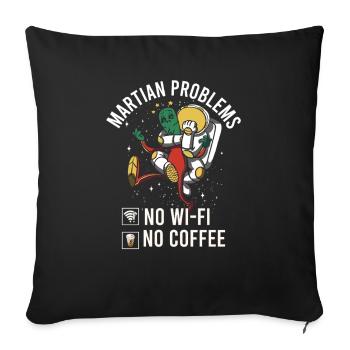 Mars Planet Space Vintage Rocket - Sofa pillowcase 17,3'' x 17,3'' (45 x 45 cm) - black - Front