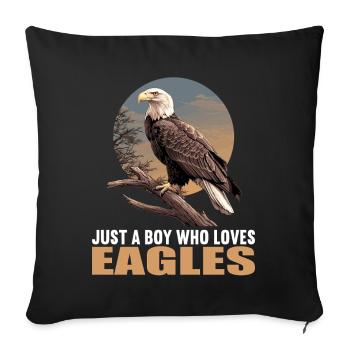 Adler - Sofakissenbezug 45 x 45 cm - Schwarz - Vorne