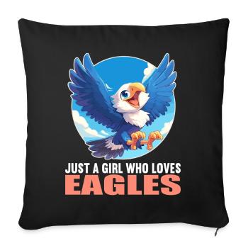 Adler - Sofakissenbezug 45 x 45 cm - Schwarz - Vorne
