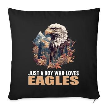 Adler - Sofakissenbezug 45 x 45 cm - Schwarz - Vorne