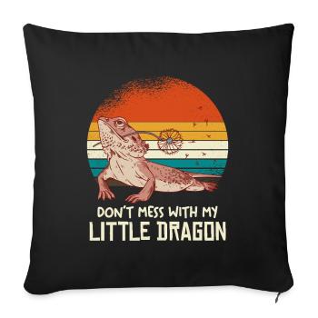 Little Dragon Sticker Doesn't Bother Me - Sofa pillowcase 17,3'' x 17,3'' (45 x 45 cm) - black - Front