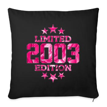LIMITED EDITION 2003 23RD BIRTHDAY - Sofa pillowcase 17,3'' x 17,3'' (45 x 45 cm) - black - Front