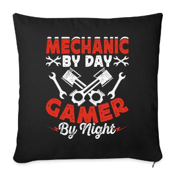 Mécanicien automobile Mécatronicien Technicien Tournevis Cadeau - Housse de coussin décorative 45 x 45 cm - noir - Devant