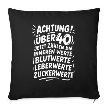 Attention about 40 inner values - Sofa pillowcase 17,3'' x 17,3'' (45 x 45 cm) - black - Front