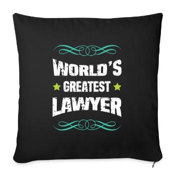World's Greatest Lawyer Design - Sofa pillowcase 17,3'' x 17,3'' (45 x 45 cm) - black - Front