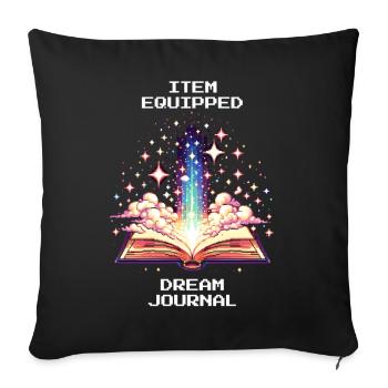 Journal de rêve équipé | Rêve lucide, rêves - Housse de coussin décorative 45 x 45 cm - noir - Devant