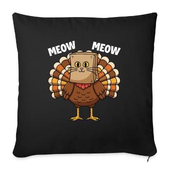Turkey Cat Thanksgiving Fall Harvest - Sofa pillowcase 17,3'' x 17,3'' (45 x 45 cm) - black - Front