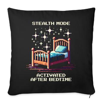Mode furtif : après le coucher | Parents - Housse de coussin décorative 45 x 45 cm - noir - Devant