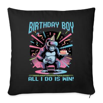 Birthday Gamer VR - Sofakissenbezug 45 x 45 cm - Schwarz - Vorne