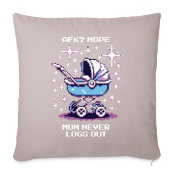 L’AFK ? Maman ne se déconnecte jamais | Gamer Maman, Parents - Housse de coussin décorative 45 x 45 cm - taupe clair - Devant