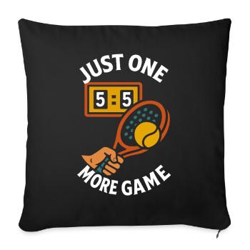 Padel Just One More Game design amusant - Housse de coussin décorative 45 x 45 cm - noir - Devant